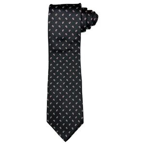 Dino Orsini XL Necktie Men’s Black Red White All Silk 64x3.5